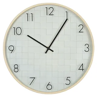 BELIANI Wanduhr Weiß 40 cm Rund Analog mit Zifferblatt Minimalistisches Design Klassisch - Weiß/Braun