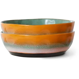 HKliving - 70's Pastaschale, Ø 18,7 cm, golden hour (2er-Set)