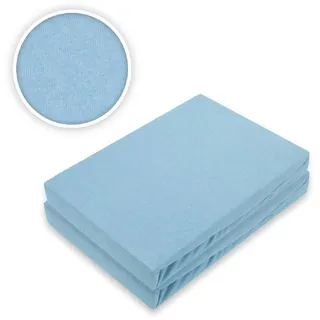 EXKLUSIV HEIMTEXTIL Doppelpack Jersey Spannbettlaken 60 x 120 - 70 x 140 cm Hellblau