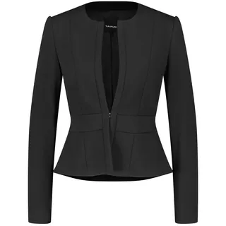 Taifun Damen Klassischer Blazer aus knitterarmer Qualität Langarm, mit Schlitz unifarben Schwarz 46 - 36