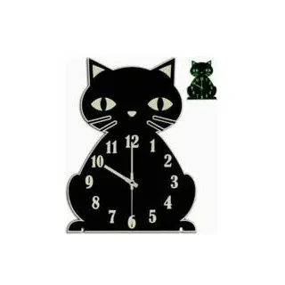 Leuchtende Katzen-wanduhr, Geräuschlose Leuchtuhr Für Schlafzimmer, Wohnzimmer, Als Dekoration Für Zuhause, Niedlich Und Einzigartig Für Kinder Und Katzenliebhaber, Schwarz