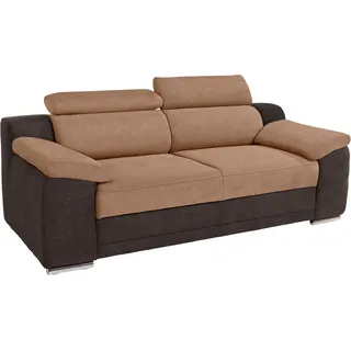 sit&more Couch Kunstleder 3-Sitzer Braun