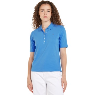 Tommy Hilfiger Damen Poloshirt Kurzarm 1985 Reg Pique Polo Ss Regular Fit, Blau (Blue Spell), L