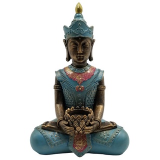 Dehner Polyresin-Buddha, ca. H34,5 cm, Türkis|Kupfer|Gold|Rot