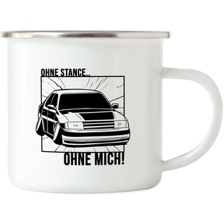 Ohne Stance Ohne Mich Emaille Tasse | Japan-Import Carguys Drift Tuning Turbolader
