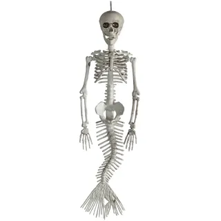 Skelettierte Halloween Meerjungfrau zum Dekorieren 45cm