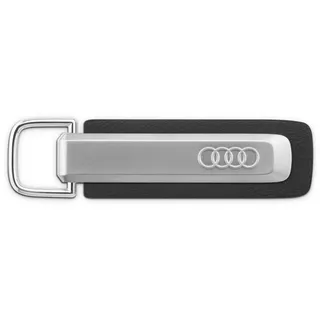 audi collection shop Audi Schlüsselanhänger Schlüsselring Keyring, mit Audi Ringe Logo, silber/schwarz