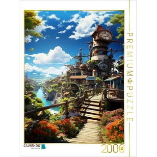 CALVENDO Puzzle CALVENDO Puzzle Anime Manga Landschaft, 2000 Teile Lege-Größe 90x67cm, 2000 Puzzleteile 2000 Teile
