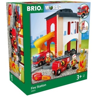 Brio - Holz-Spielzeug GROßE FEUERWEHR-STATION 12-teilig in bunt