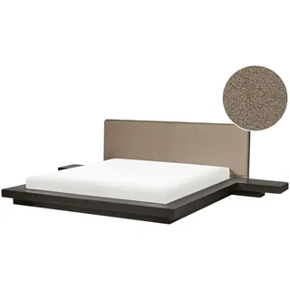 Bett Mit Lattenrost Bouclé Zen 180 X 200 Cm Dunkle Esche