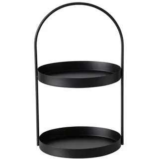 Boltze Etagere Joko (Eisen pulverbeschichtet, 27 x 26 x 44 cm Deko, Schwarz) 2022008