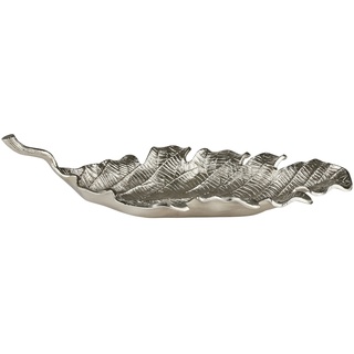 Deko Schale  Blatt , silber , Aluminium , Maße (cm): H: 14  Ø: 55