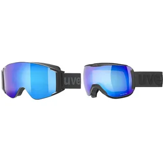 Uvex g.gl 3000 TO Skibrille - black matt/blue-lasergold lite & downhill 2100 CV - Skibrille für Damen und Herren - konstraststeigernd - verzerrungs- & beschlagfrei - black matt/blue-green - one size