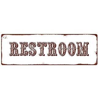 Interluxe METALLSCHILD Blechschild Restroom Western Schild WC Toilette Western Style
