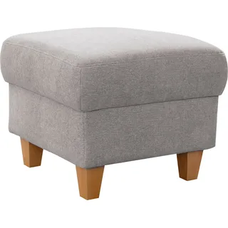 Polsterhocker HOME AFFAIRE "Palmera, B: 58 cm", silber, B:58cm H:48cm T:58cm, 100% Polyester;Struktur (100% Polyester);Luxus-Microfaser in Lederoptik (100% Polyester), Hocker, Polsterhocker, mit Stauraum, Federkern