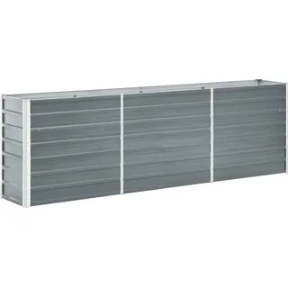 vidaXL Garten-Hochbeet verzinkter Stahl rechteckig 240 x 40 x 77 cm Grau  
