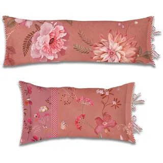Pip Studio Dekokissen Tokyo Bouquet Pink Blumen Blüten Geblümt Rosa Bogen Wendeoptik Zierkissen, Größe:30 x 90 cm