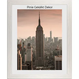 Bilderrahmen Diamond 40x70 cm Pinie gekälkt Dekor ideal für Diamond Painting mit 1 mm klarem Kunstglas