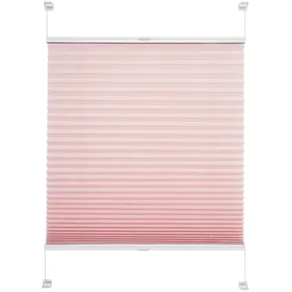 Klemmfix Plissee Rollo verspannt Tür Fenster Montage ohne Bohren Klemmrollo Faltrollo 4 Farben Breite 45-100 cm Höhe 150 u. 220 cm Stoff lichtdurchlässig halbtransparent (45 x 150 cm / Rosa)