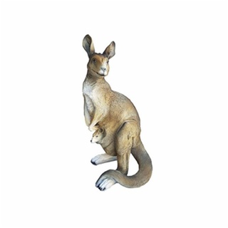 JVmoebel Dekofigur, Känguru Lebensgroße Figur Dekoration Statuen Skulptur Garten Deko beige