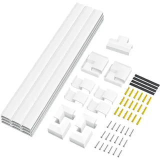 Logilink Kabelkanal-Set (67 Teile) für Wandinstallation, Farbe: weiß