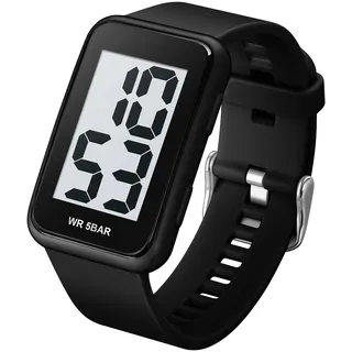 Forrader Quadratische Herren-Digitaluhr, großes Zifferblatt, großes Zifferblatt, wasserdicht, LED-Sportuhren mit Alarm, Datum, Stoppuhr, Unisex, elektronische Armbanduhren für Männer und Frauen