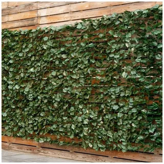 Kunstpflanze Efeu, COSTWAY, Höhe 150 cm, Pflanzenwand, Sichtschutz, L: 240cm grün 240 cm x 150 cm