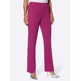 Schlupfhose CLASSIC BASICS, Damen, Gr. 27, Kurzgrößen, pink (magenta), 95% Polyester, 5% Elasthan, unifarben, lang, Hosen Schlupfhose