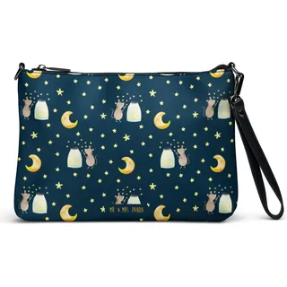 Mr. & Mrs. Panda Damentasche Maus Sterne - Blau - Geschenk, Clutch, Schwangerschaft, Umhängetasche Damen, Schultertasche, Lustige Sprüche, Handta... - Blau