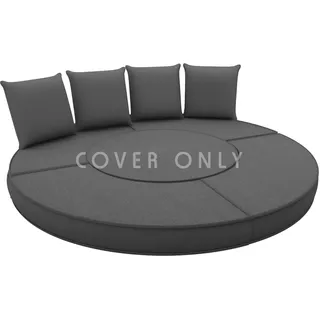 Generisch Sonneninsel Auflage Rund – wasserabweisender Ersatzbezug für Sonneninsel 167 cm, Abnehmbarer und waschbarer Outdoor Kissenbezug für Terrasse und Balkon (Black)