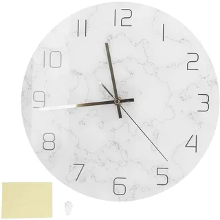 TOPINCN Marmor-Wanduhr, Modisch, Wohnzimmer, Rissige Dekoration, Geräuschlos, Acryl, Einfache Dekorative Stumme Wanduhr, Wetterüberwachungsuhren