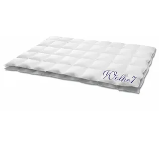HANSKRUCHEN GmbH HANSKRUCHEN Wolke 7 Daunendecke 155x200 cm Extra Leicht 90% Daunen waschbar Allergiker Kassettendecke atmungsaktiv Decke weiss - Weiß