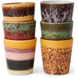 HKliving - 70's Kaffeebecher, 230 ml, valley (6er-Set)