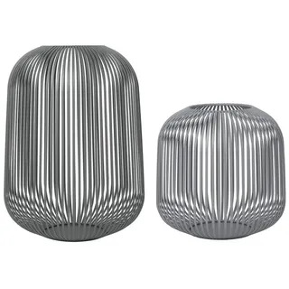blomus Windlicht -LITO- 2er Set Laterne, Windlicht, Kerzenhalter (SET, 2 St., SIZE M,L), pulverbeschichtete Stahlstreben grau