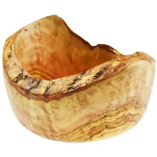 Olivenholz Rustikal Schüssel rund für Salat/Obst, Korn/Natur