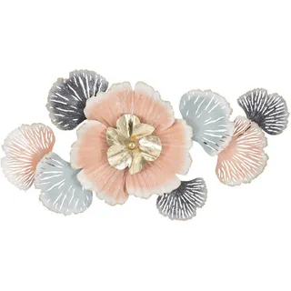 Wanddeko, Blau, Grau, Rosa, Gold, Metall, 93x53x7.5 cm, Dekoration, Skulpturen & Dekoobjekte, Wanddeko