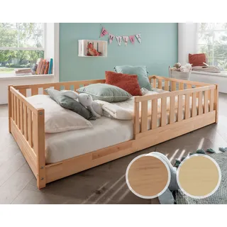 INFANSKIDS »Mira« Bodenbett mit Rausfallschutz 120x200 cm / Buche