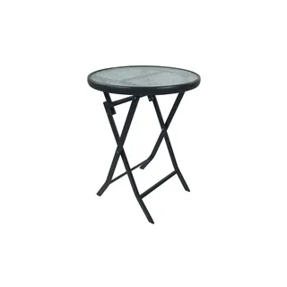 VCM Bistrotisch 55 cm Ø schwarz/rot