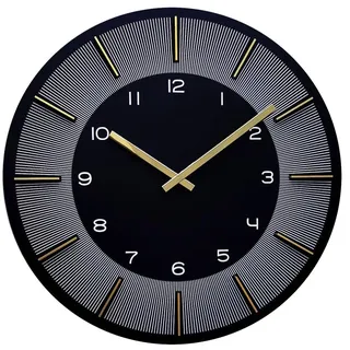 Wanduhr Gilbert Schwarz/Weiß/Gold