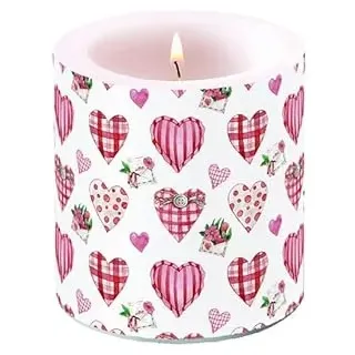 Ambiente Kerze Stumpenkerze Lampionkerze Wachswindlicht 9 cm hoch Brenndauer ca 35h Herzen Liebe serie lovely hearts