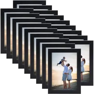Bilderrahmen Set 18er 9x13 CM Wand Tisch Schwarz