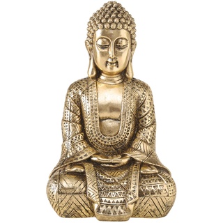 Boltze Buddha JARVEN, Goldgelb - Kunstharz - H 30 cm