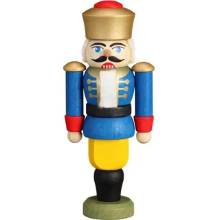 Seiffener Volkskunst Nussknacker König blau Größe 9 cm