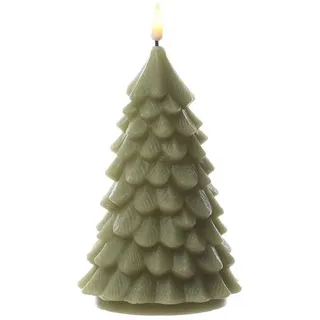 Deluxe Homeart LED Kerze Tannenbaum H: 16 cm hellgrün