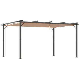 Outsunny Pergola Pavillon 3 x 4 m Grau/Braun