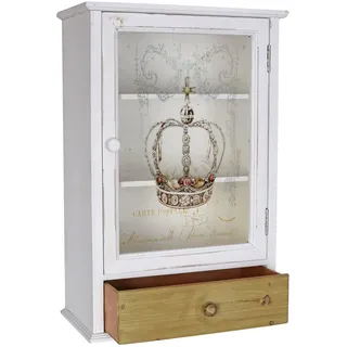 Wandregal Shabby Chic Wandschrank Krone Hängeschrank 60x40 cm Vitrine Vintage mxa010 Palazzo Exclusiv