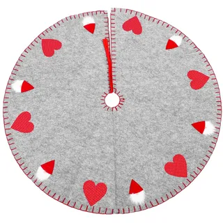 NUOBESTY 100CM Filz Weihnachtsbaumdecke Runde Weihnachtsmann Baumrock Weihnachtsbaum Rock Christbaumständer Teppich Weihnachtsschmuck Weihnachten Neujahr Party Dekoration Ornament Grau