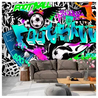 KUNSTLOFT Vliestapete Sports Graffiti 1x0.7 m, Halb-matt, lichtbeständige Design Tapete bunt 1.00 m x 0.70 m