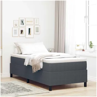 vidaXL Boxspringbett 100 x 200 cm Dunkelgrau