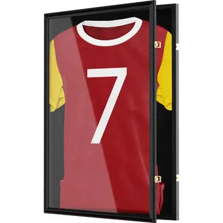 Avalo Trikotrahmen - Bilderrahmen 80x60 cm für Fußballtrikot - aufklappbar | Trikot Bilderrahmen für Fußball & Sport T-Shirt, 80x60 cm aufklappbar, tiefer Rahmen mit Acrylglas zum Ausstellen